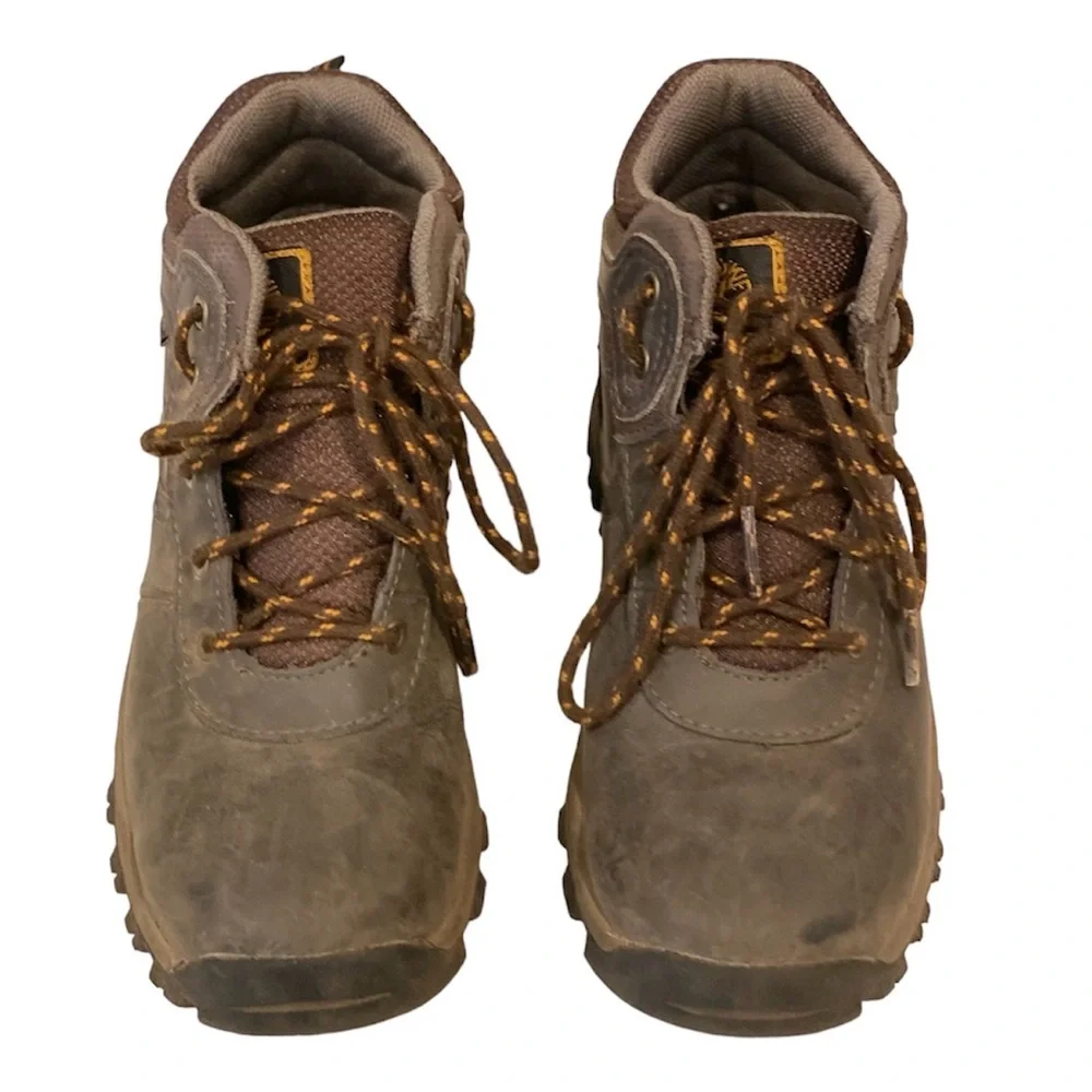Timberland Boys Waterproof Mid Boot Hiking Snow Brown Leather 13.5